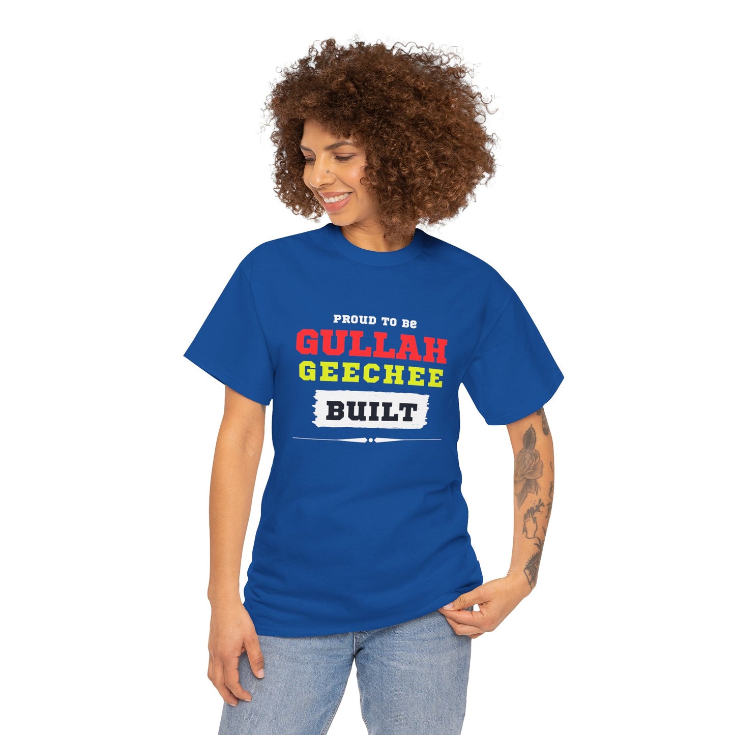 TOP SELLING: Proud to be Gullah Geechee Build - Unisex Heavy Cotton T-Shirt.