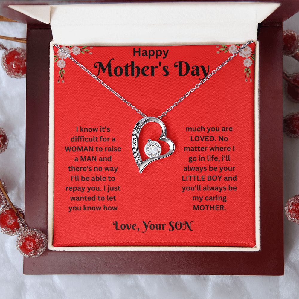 Forever Love Necklace - Mothers Day red
