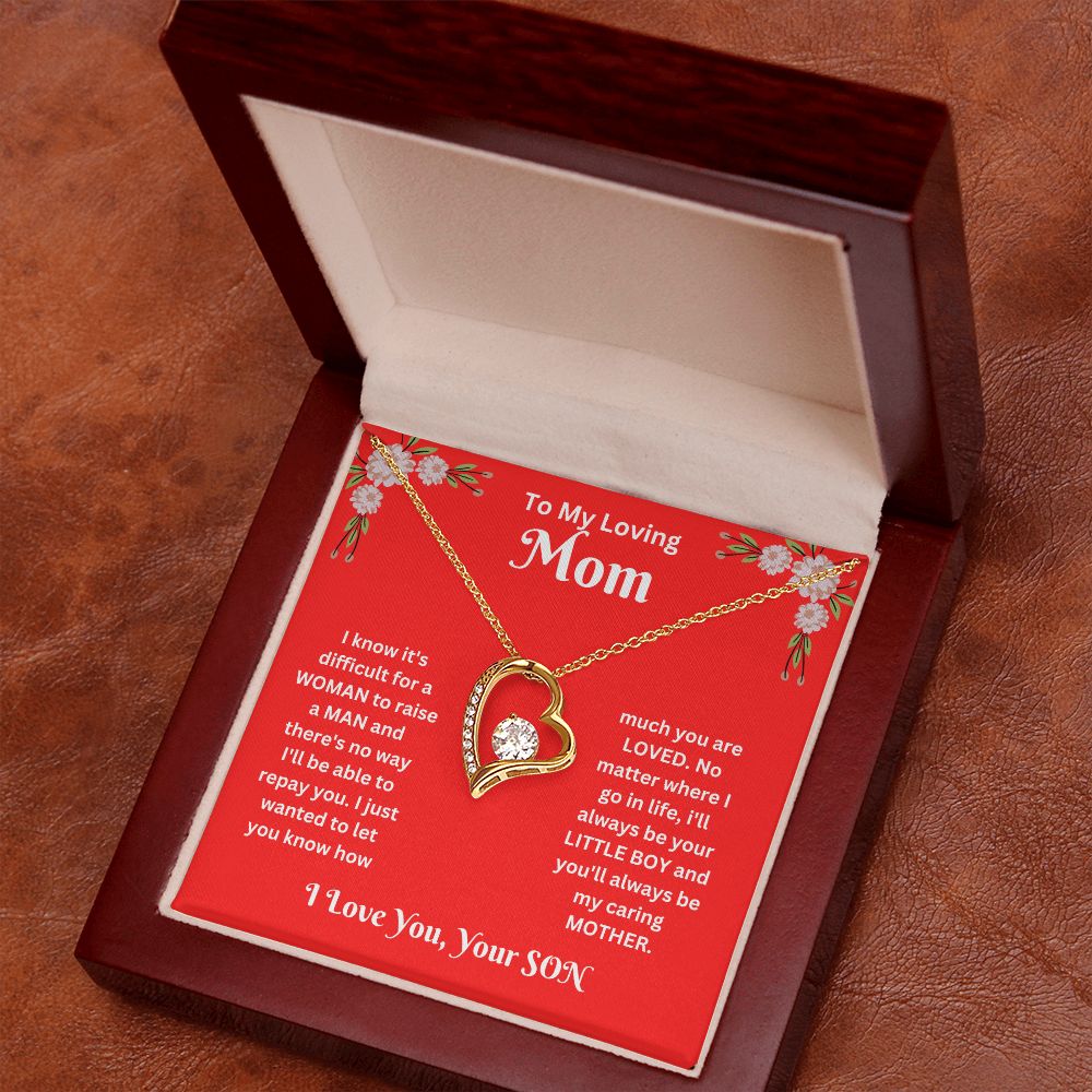 Forever Love Necklace - son to Mom red