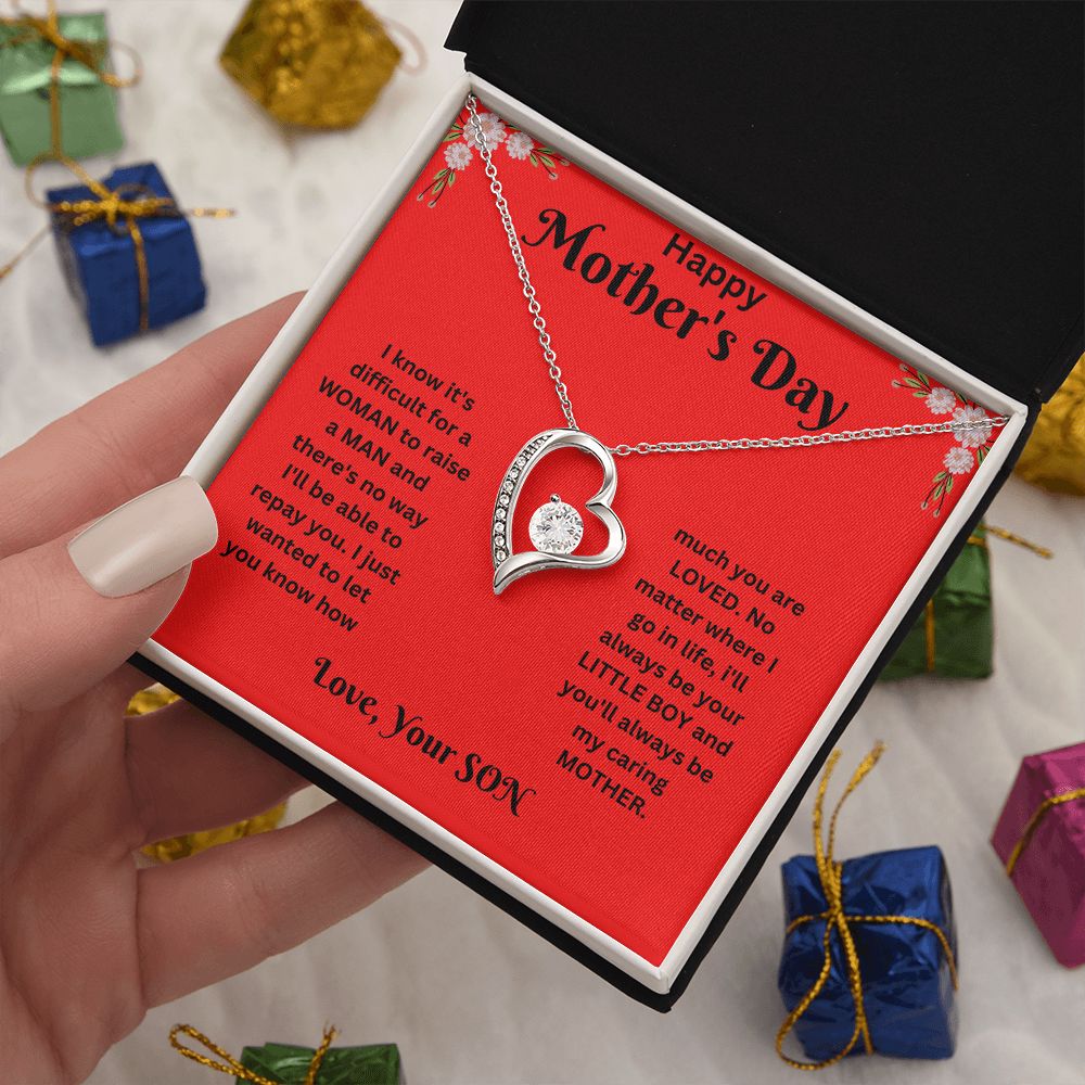 Forever Love Necklace - Mothers Day red