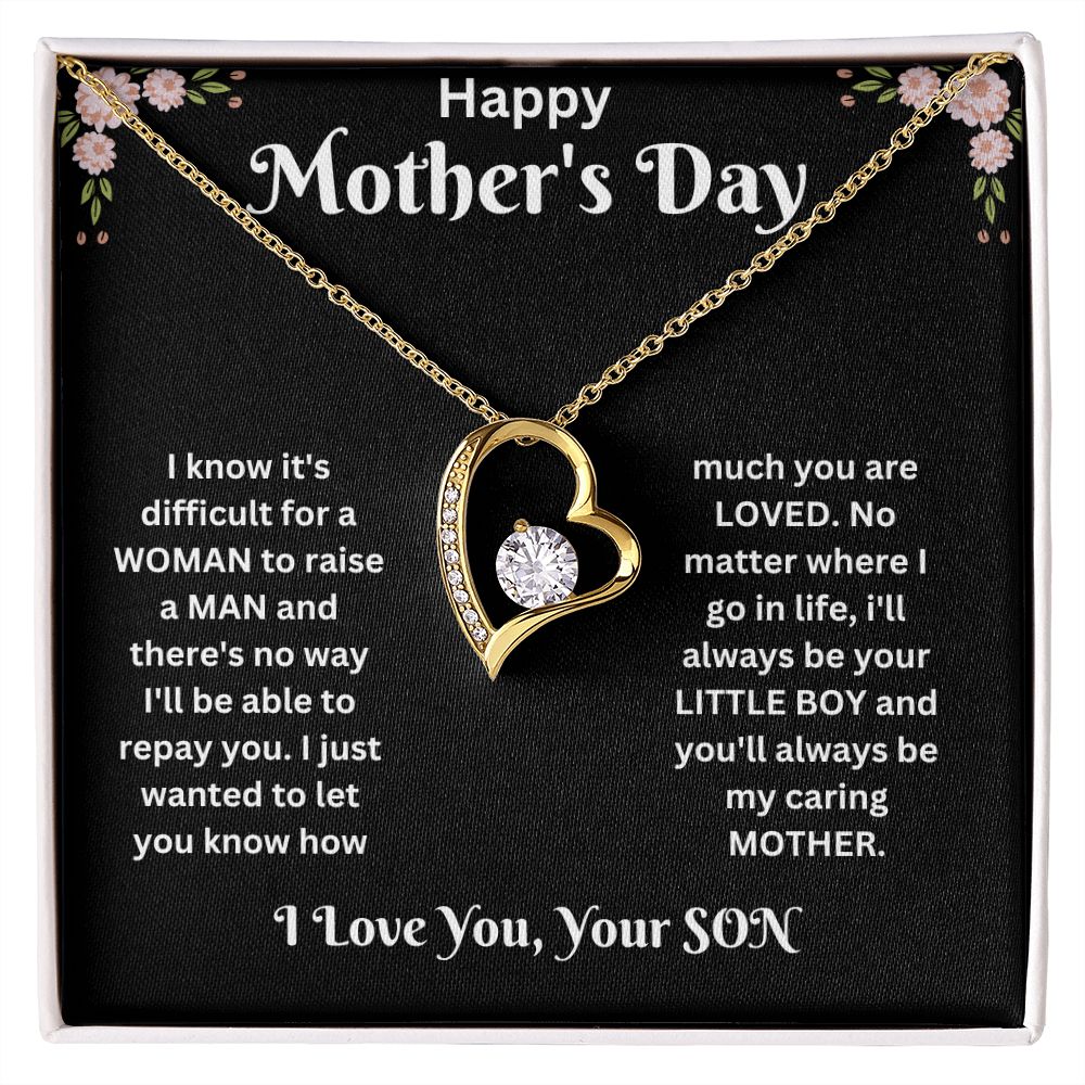 Forever Love Necklace - son to Mom black