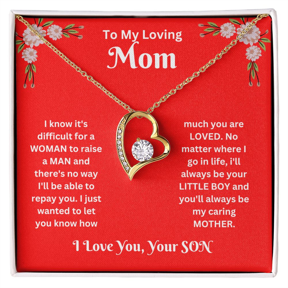 Forever Love Necklace - son to Mom red
