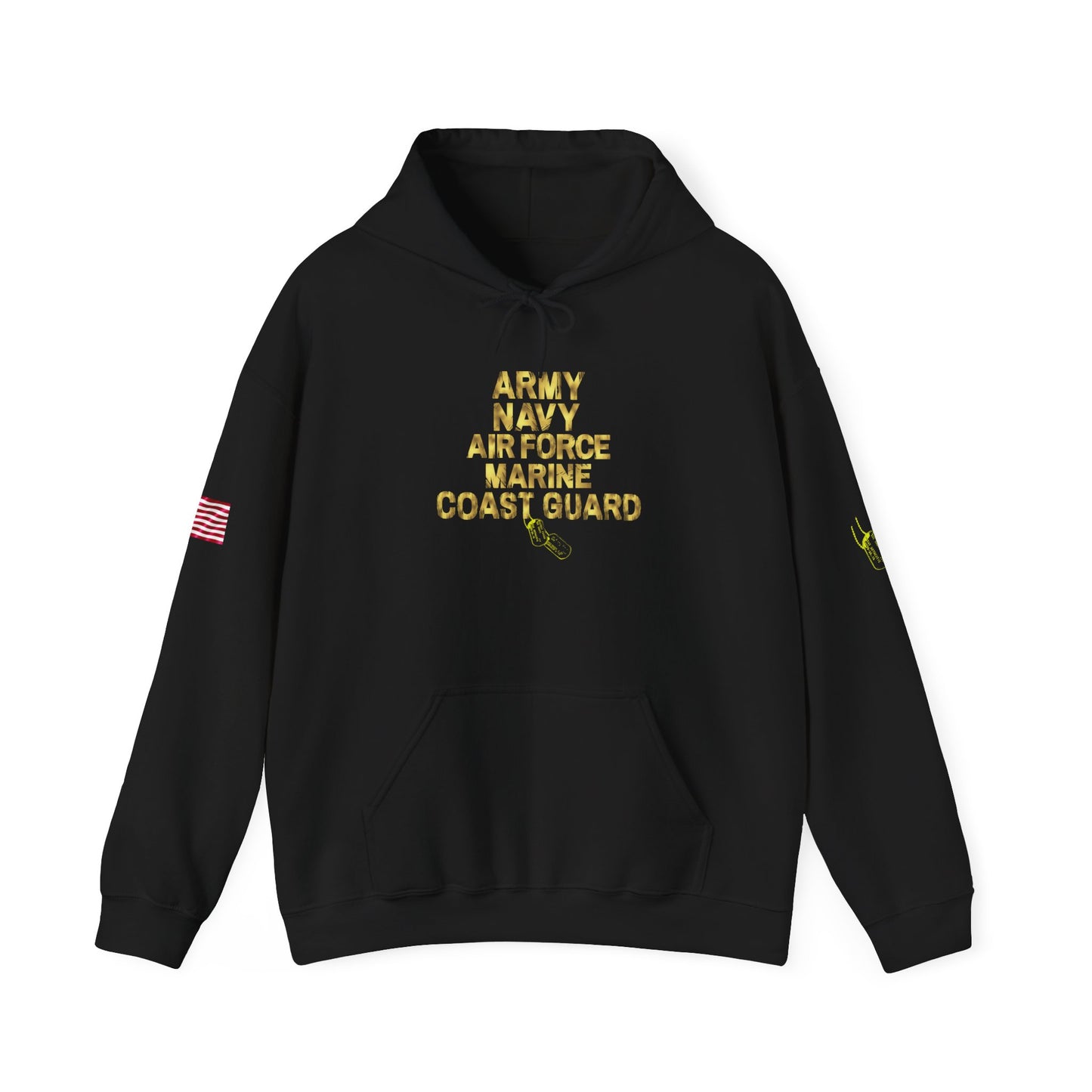 DD-214 Alumni Hoodie — Military Branches Tribute Pullover (Army, Navy, Air Force, Marine, Coast Guard)