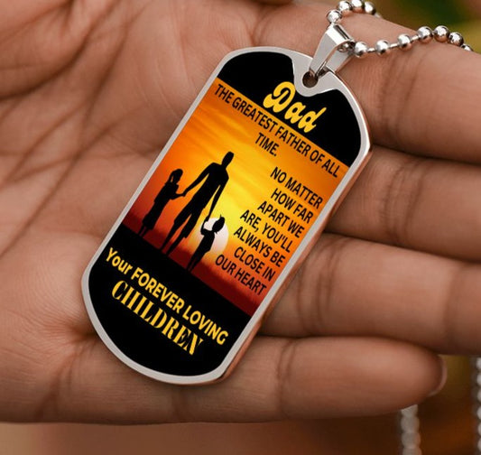 Dad From kids | Sunset | Dog Tag