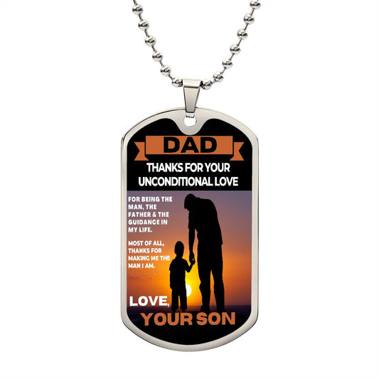 Son to Dad | Sunset2 | Dog Tag