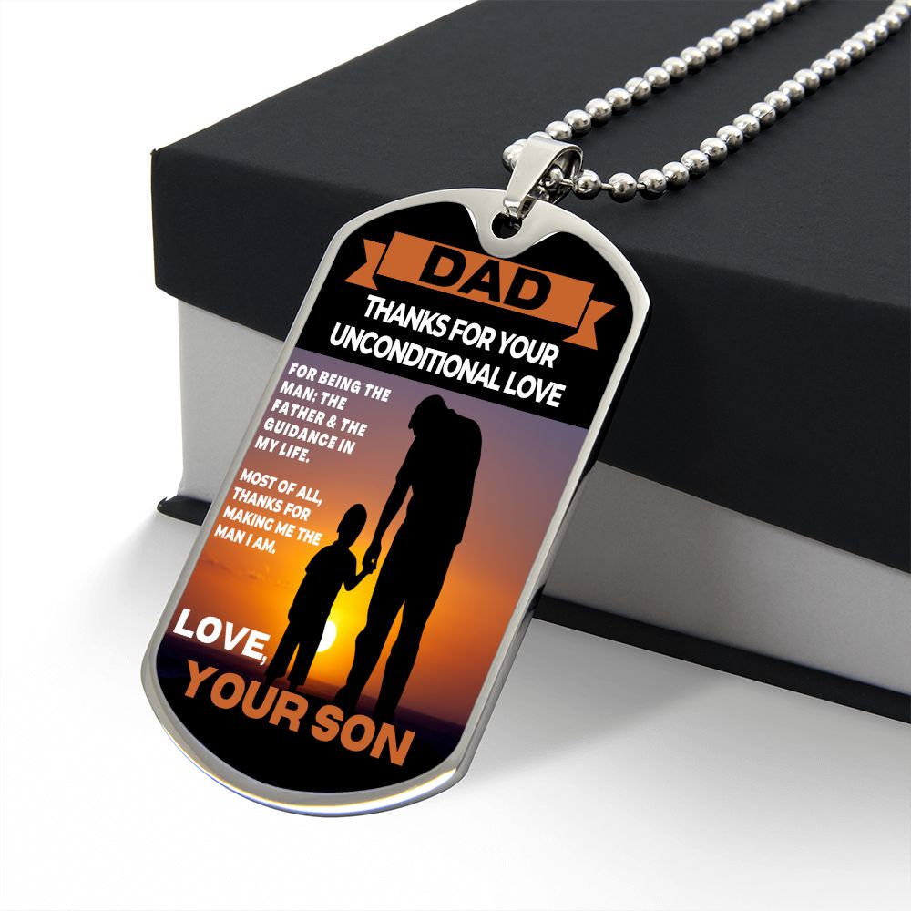 Son to Dad | Sunset | Dog Tag