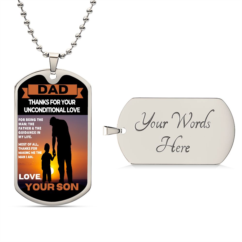 Son to Dad | Sunset | Dog Tag