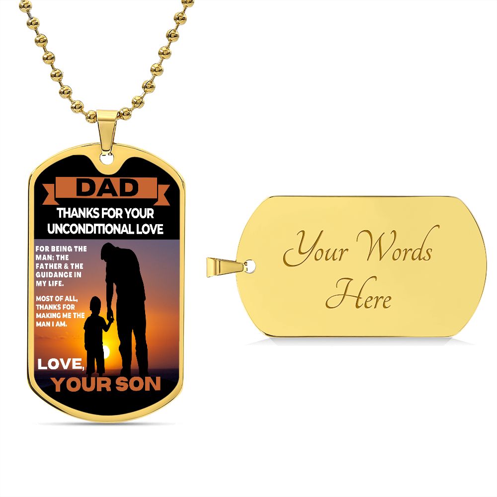 Son to Dad | Sunset | Dog Tag