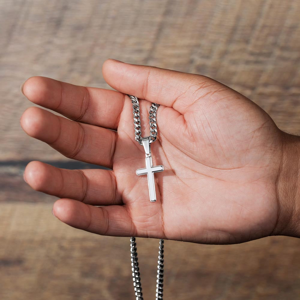 Artisan Cross with Cuban Chain | Sunrise