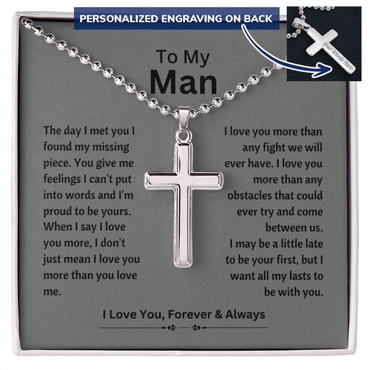 To my Man | Cross gray background