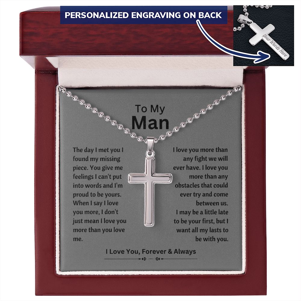 To my Man | Cross gray background
