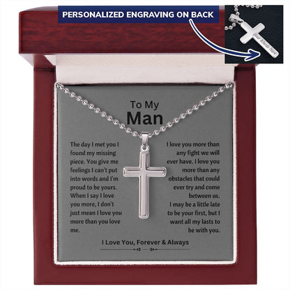 To my Man | Cross gray background