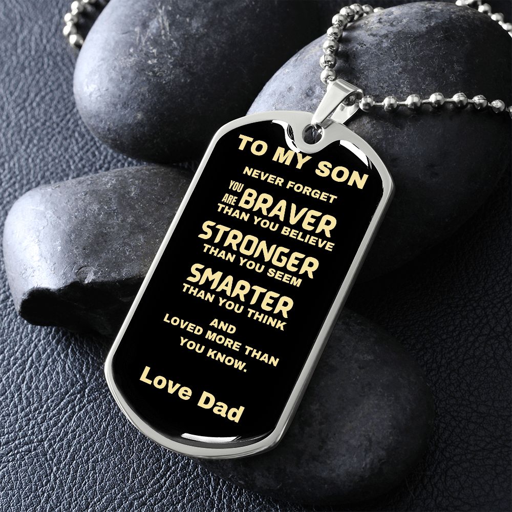 DOG TAG | TO MY SON gold