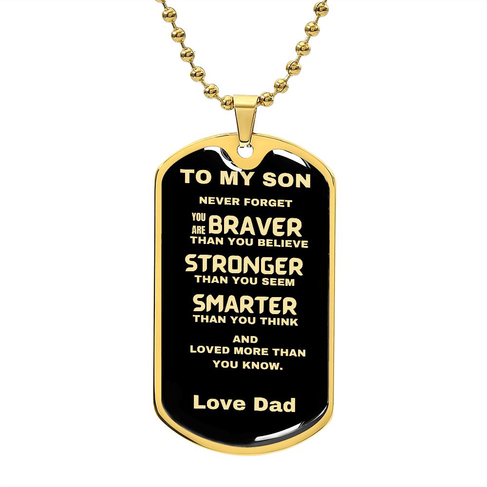 DOG TAG | TO MY SON gold