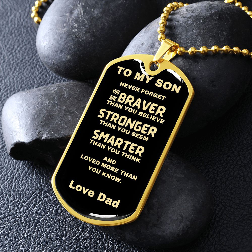 DOG TAG | TO MY SON gold