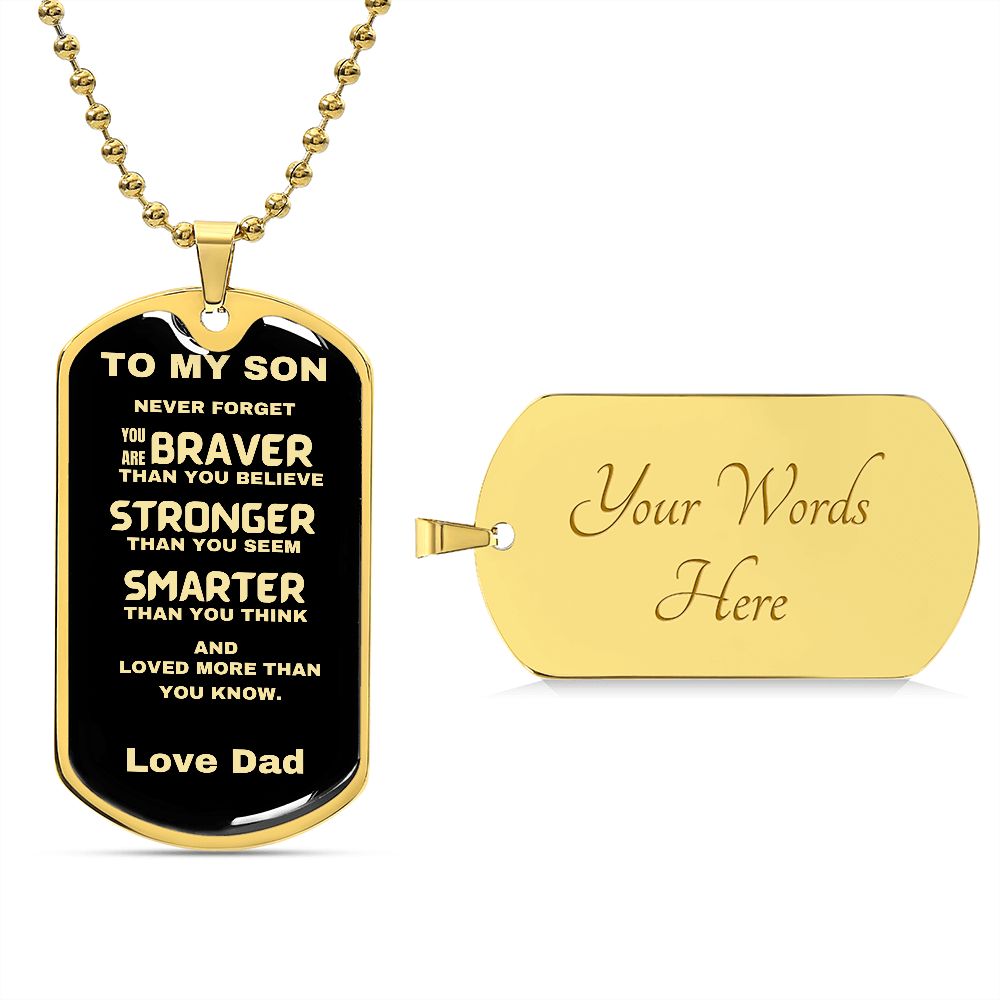 DOG TAG | TO MY SON gold