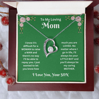 Forever Love Necklace - son to Mom green