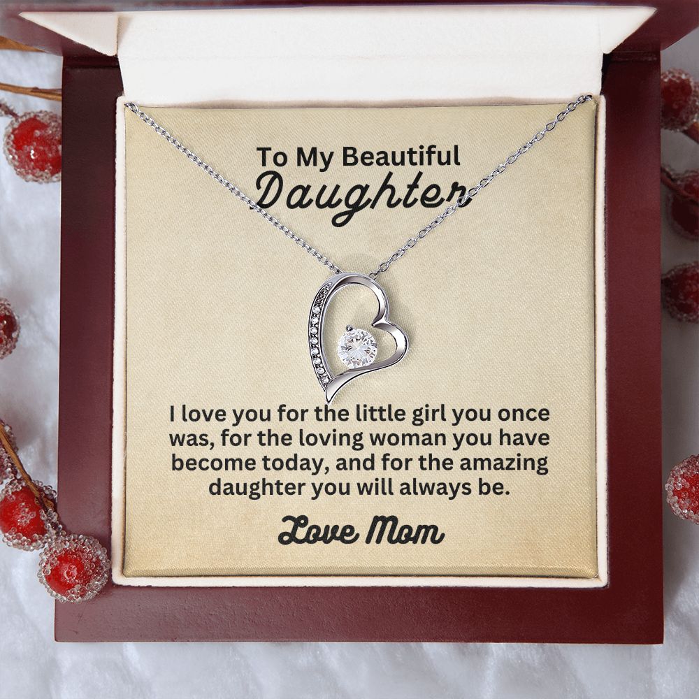 My Beautiful Daughter from Mom | Forever Love Necklace