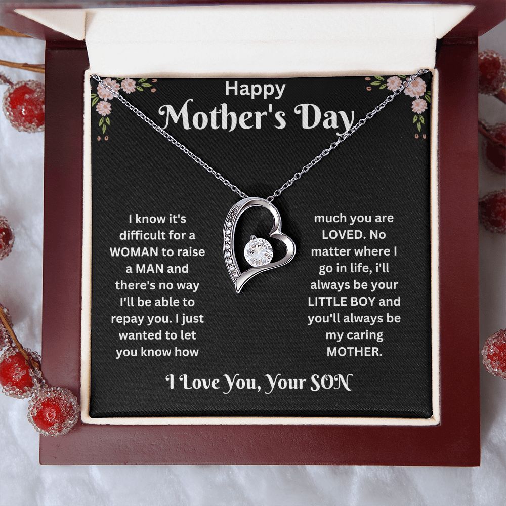 Forever Love Necklace - son to Mom black