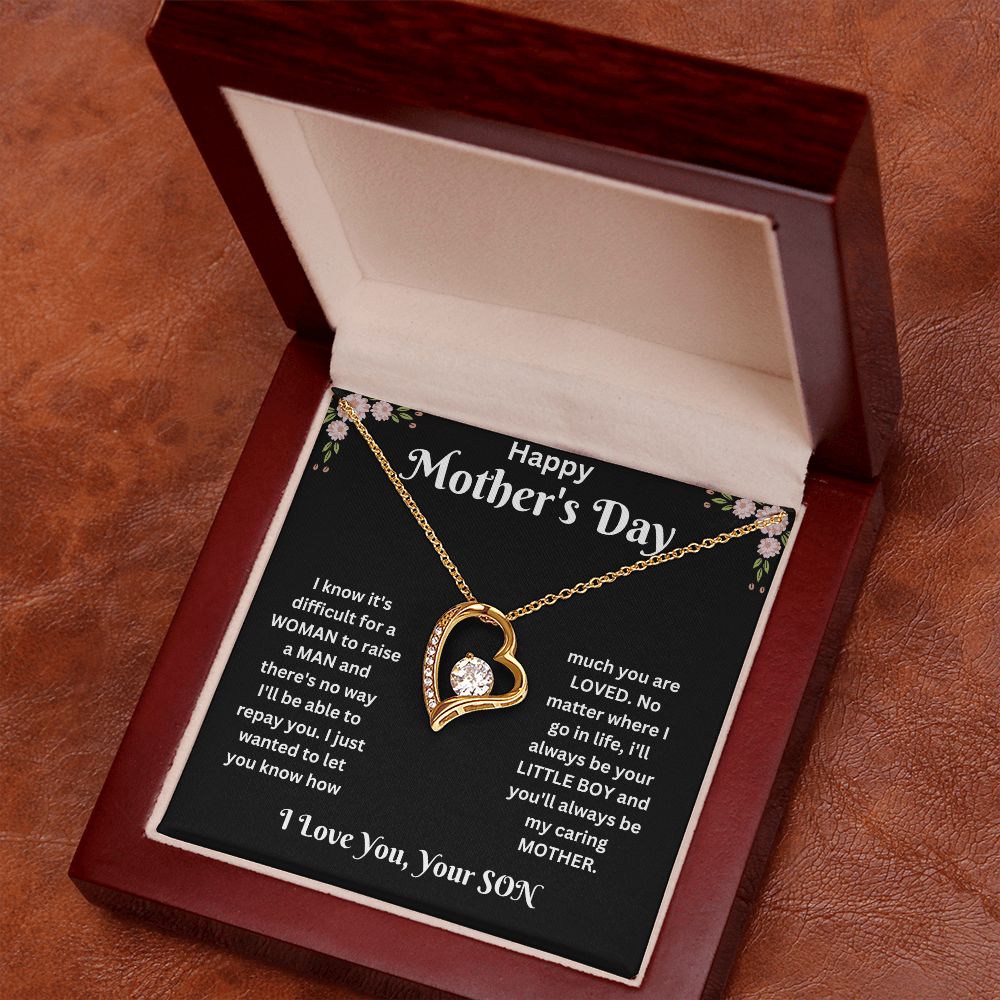 Forever Love Necklace - son to Mom black