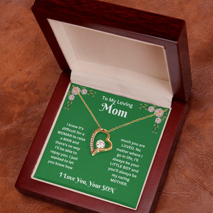 Forever Love Necklace - son to Mom green
