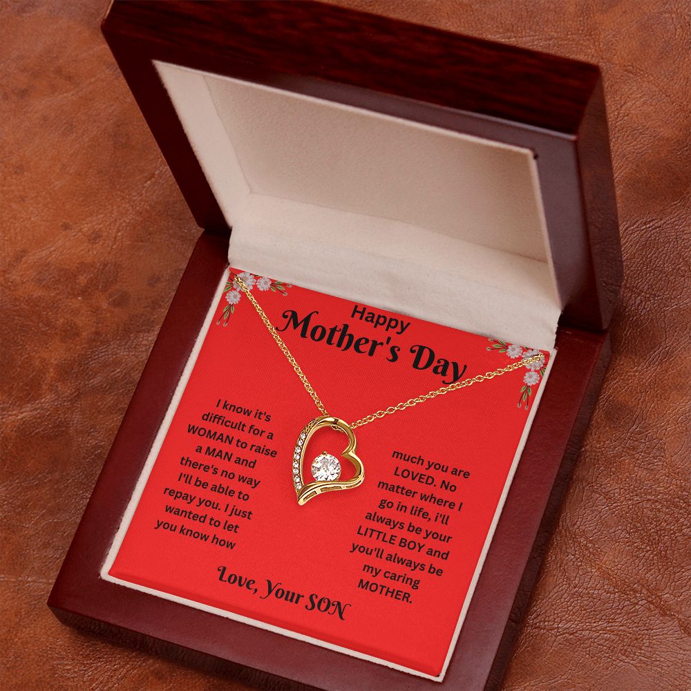 Forever Love Necklace - Mothers Day red