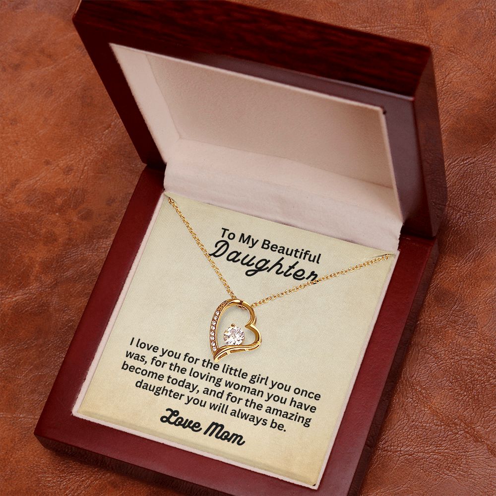 My Beautiful Daughter from Mom | Forever Love Necklace