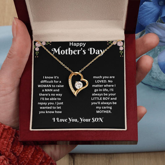 Forever Love Necklace - son to Mom black