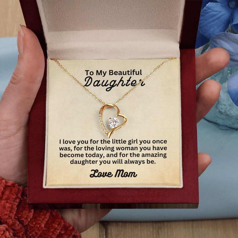 My Beautiful Daughter from Mom | Forever Love Necklace