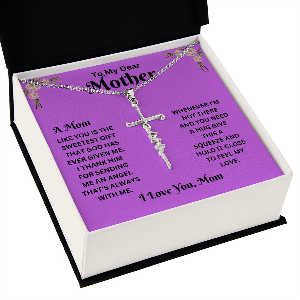 Faith Cross Necklace - Mom purple