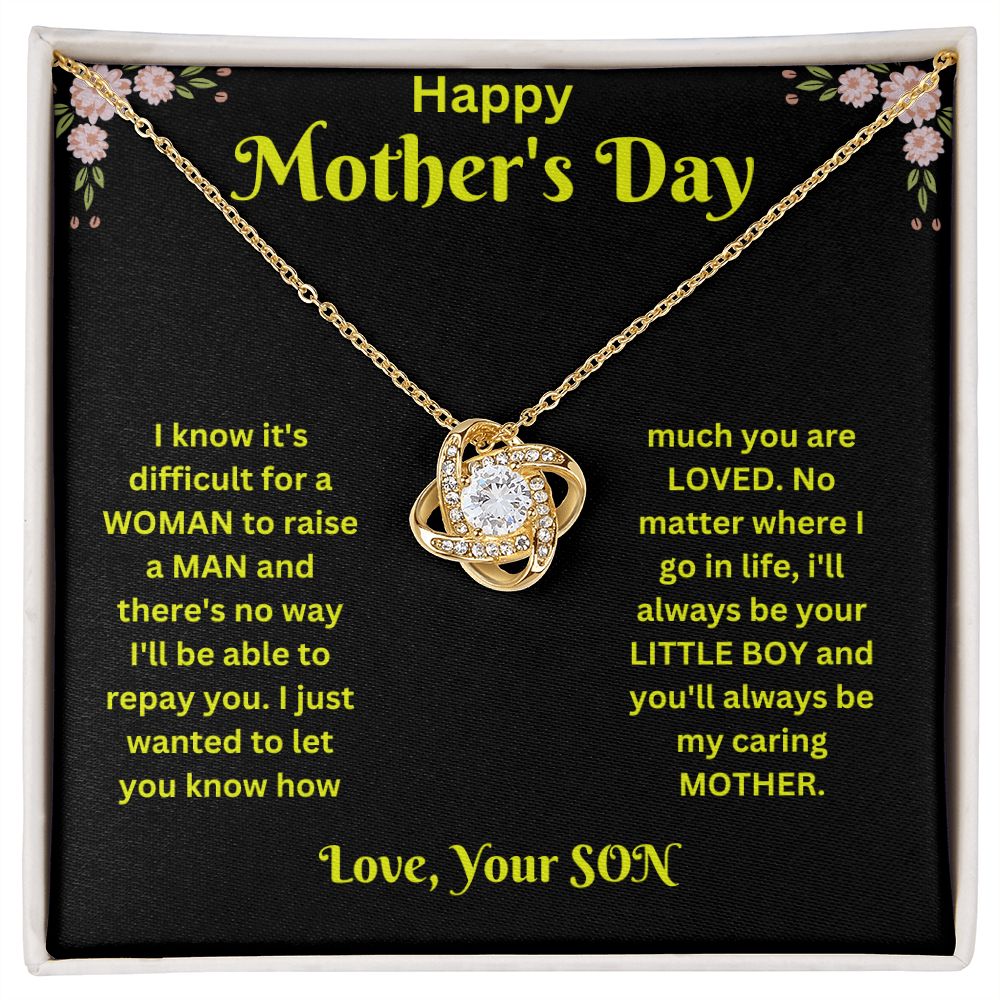 Love Knot Necklace - Mothers Day black & gold