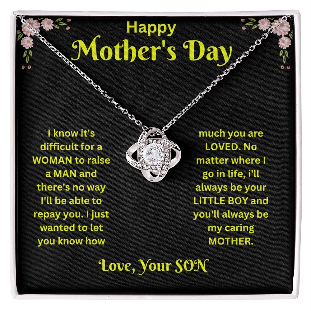 Love Knot Necklace - Mothers Day black & gold