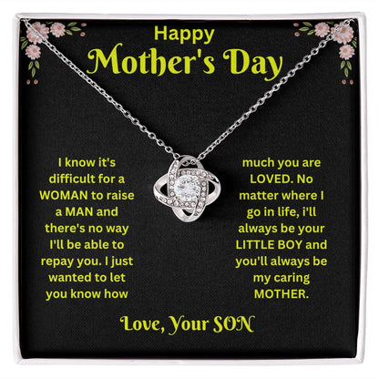 Love Knot Necklace - Mothers Day black & gold