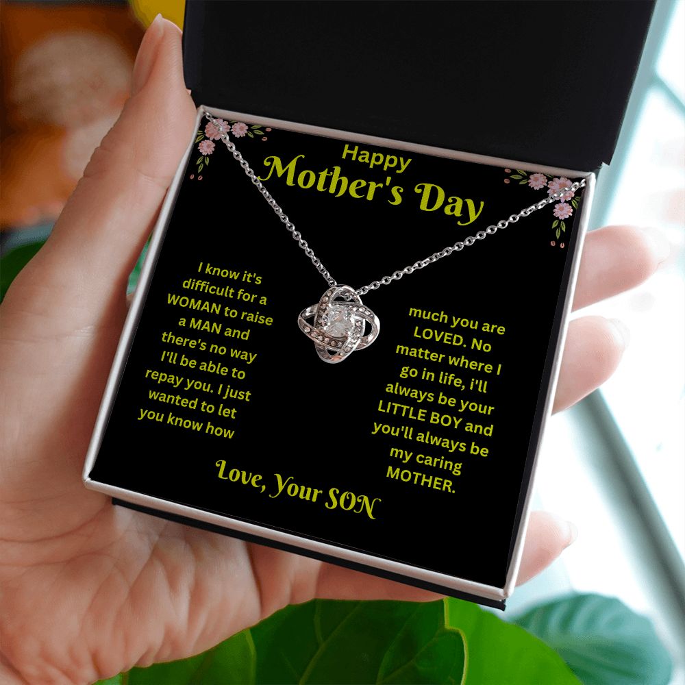Love Knot Necklace - Mothers Day black & gold
