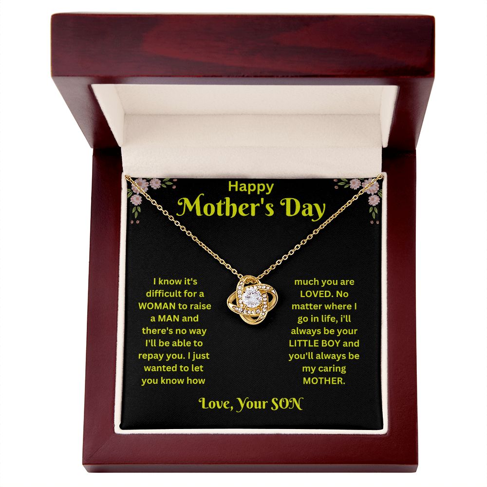 Love Knot Necklace - Mothers Day black & gold
