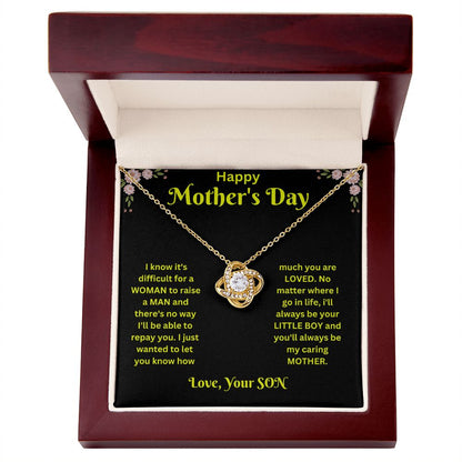 Love Knot Necklace - Mothers Day black & gold