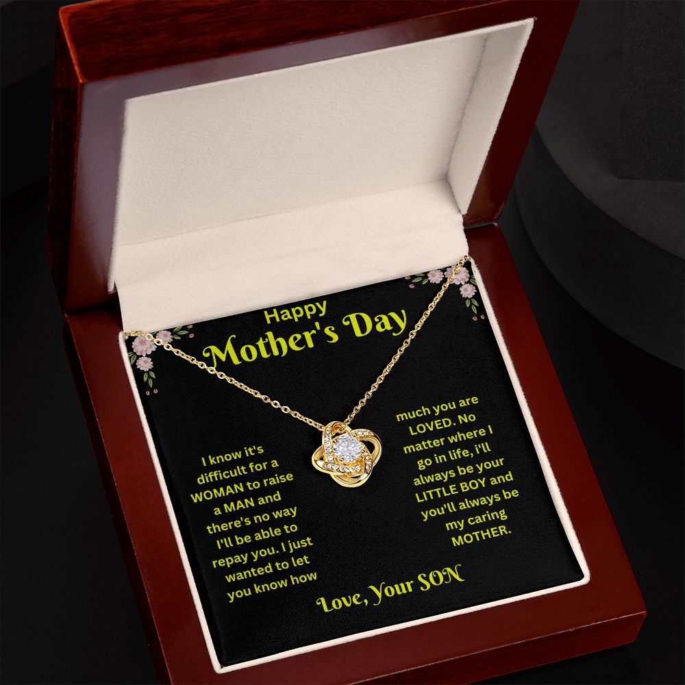 Love Knot Necklace - Mothers Day black & gold