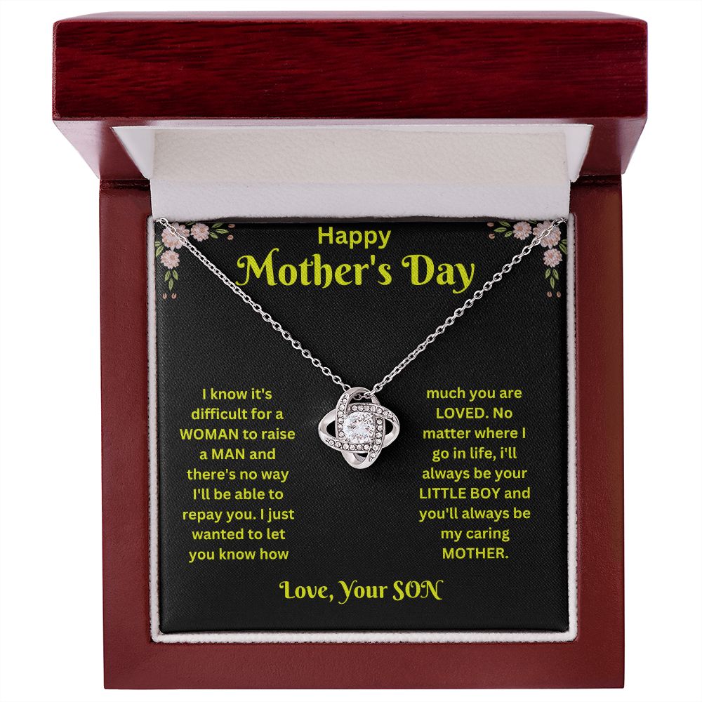 Love Knot Necklace - Mothers Day black & gold