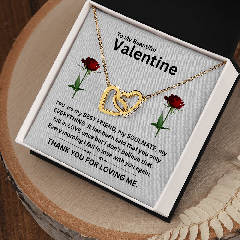 Interlocking Hearts Necklace | Valentine gray