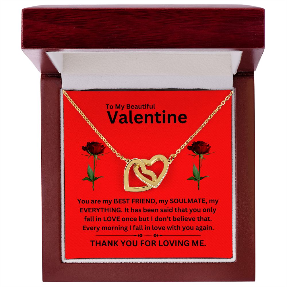 Interlocking Hearts Necklace | Valentine red