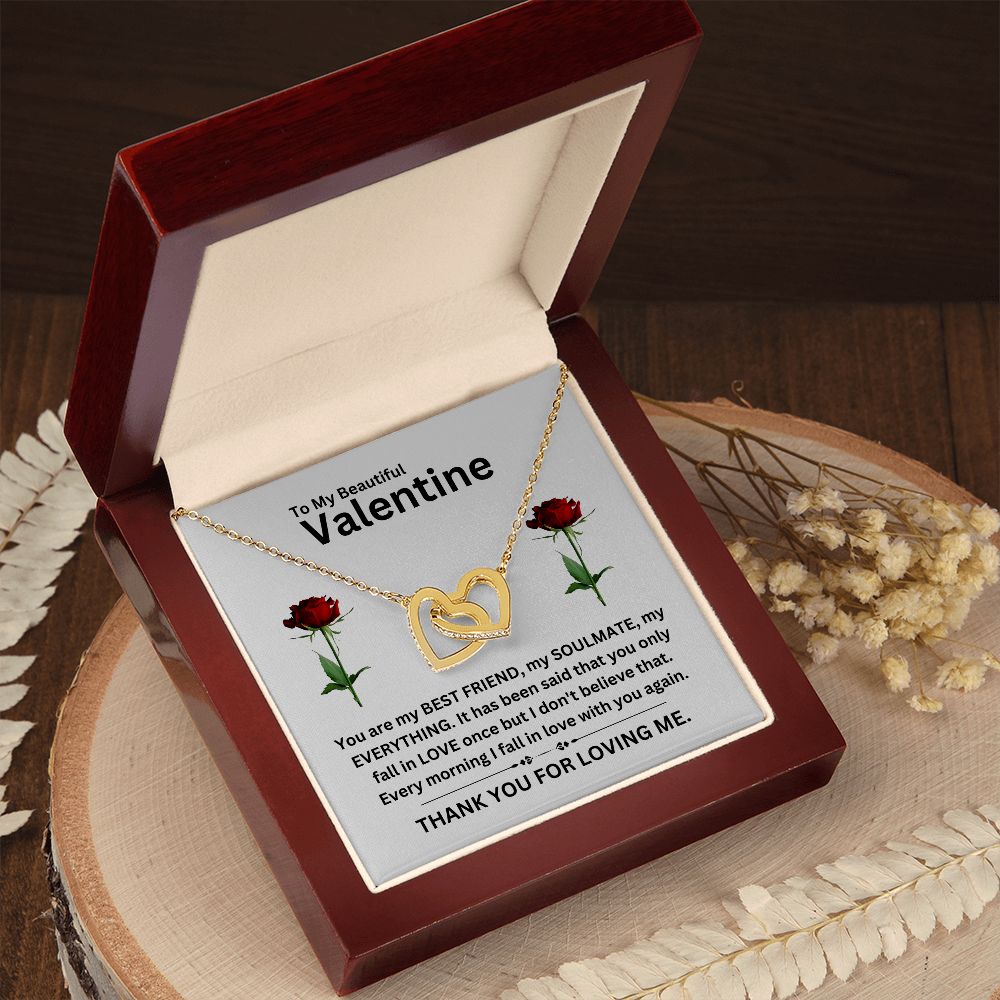 Interlocking Hearts Necklace | Valentine gray