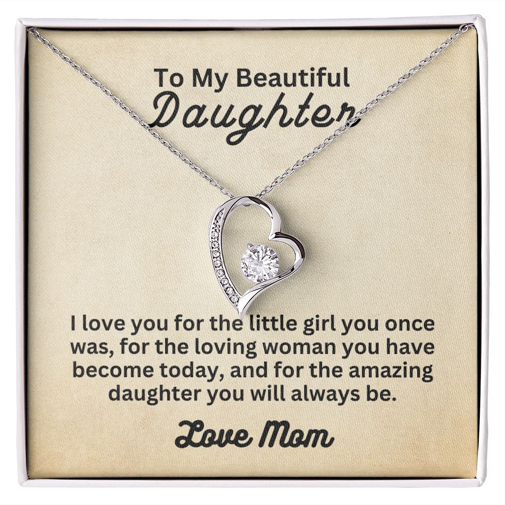My Beautiful Daughter from Mom | Forever Love Necklace