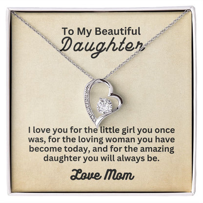 My Beautiful Daughter from Mom | Forever Love Necklace