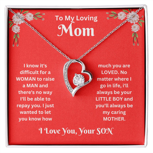 Forever Love Necklace - son to Mom red