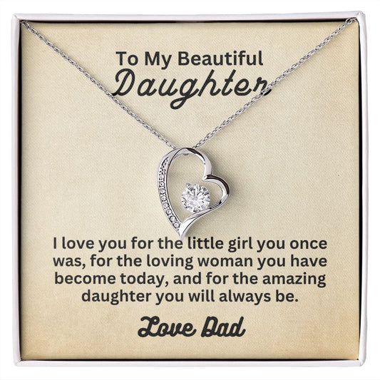 My Beautiful Daughter from Dad | Forever Love Necklace