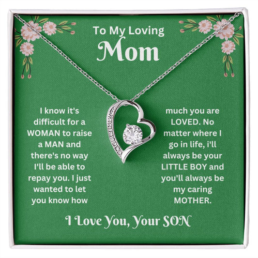 Forever Love Necklace - son to Mom green