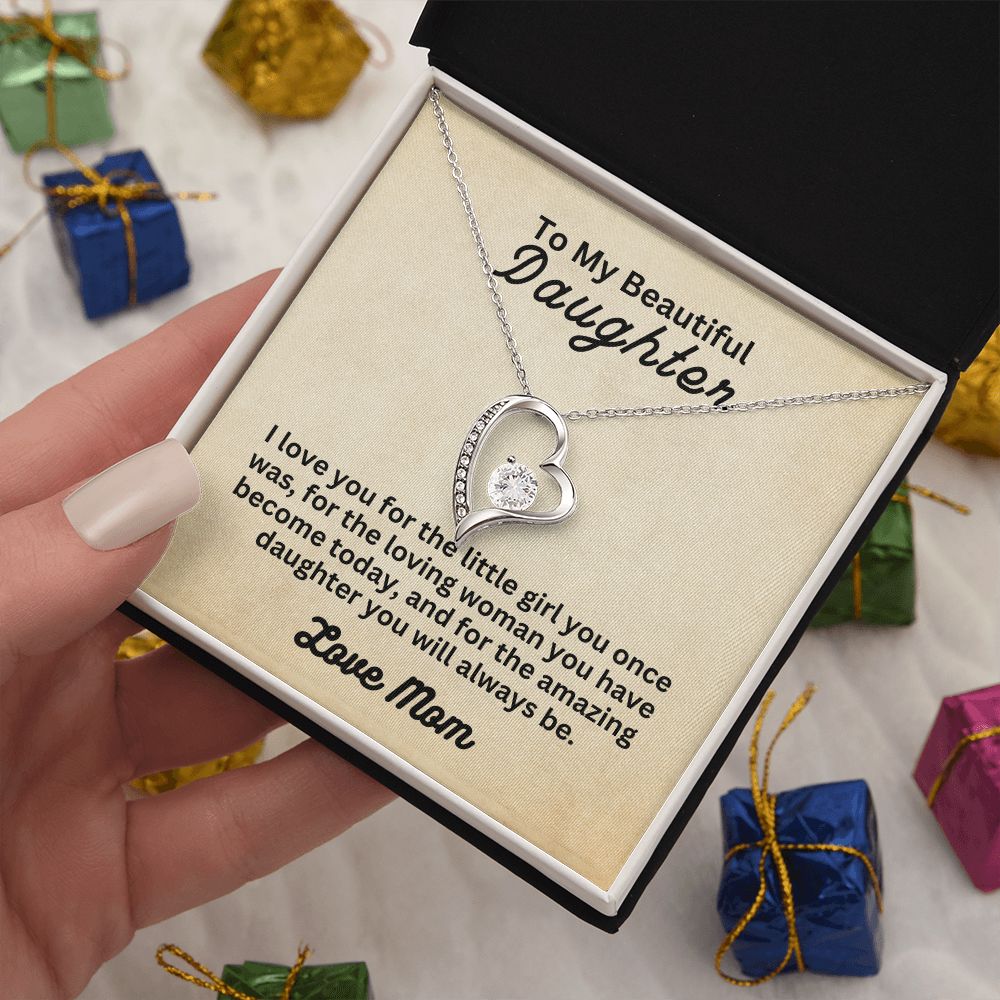 My Beautiful Daughter from Mom | Forever Love Necklace