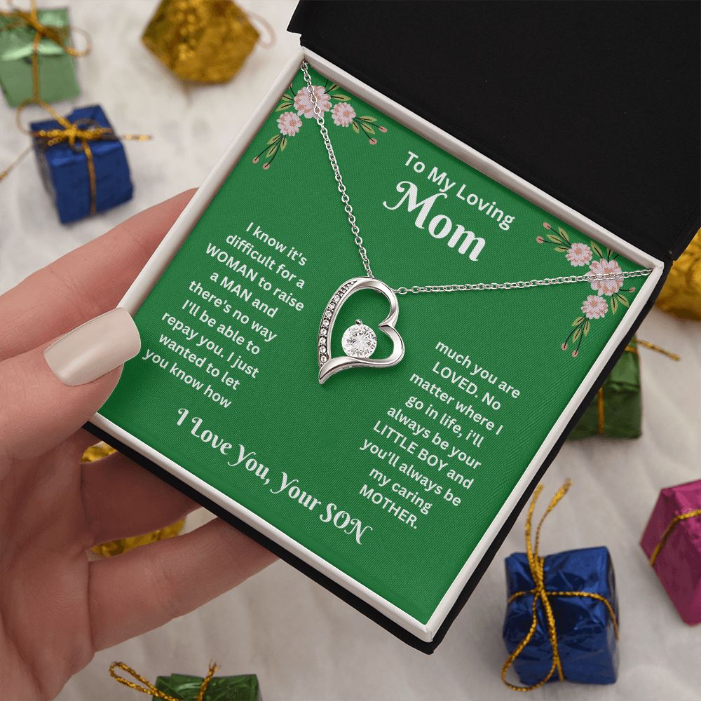 Forever Love Necklace - son to Mom green