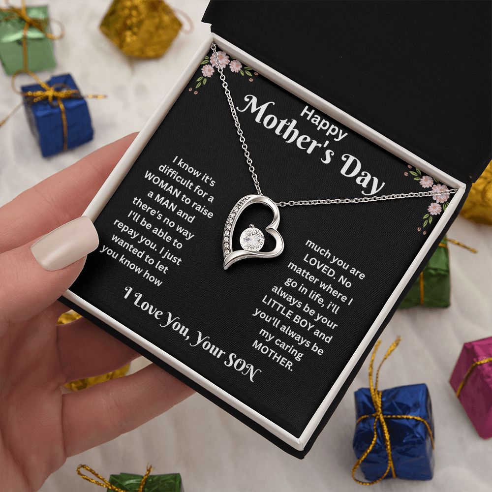 Forever Love Necklace - son to Mom black