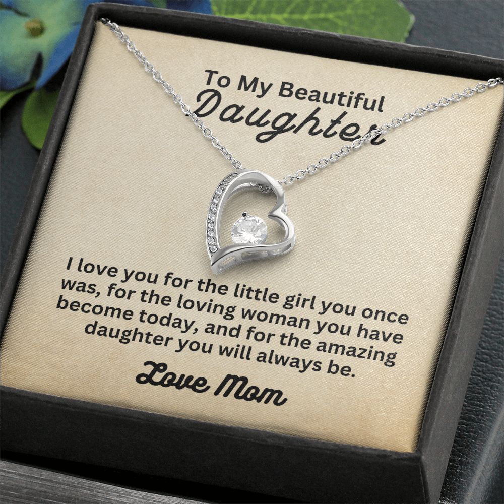 My Beautiful Daughter from Mom | Forever Love Necklace